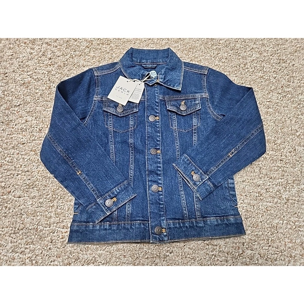 JANIE and JACK Boys Denim Trucker Jacket Size 5-6 nwt